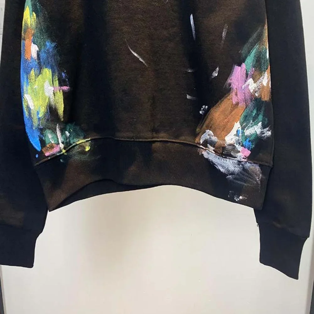 GALLERY DEPT Orange Letter Print Logo T-Shirt - Black Long Sleeve - Picture 11 of 16